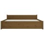 Estructura de cama madera maciza marrón miel 140x190 cm de vidaXL, Camas y somieres - Ref: Foro24-815027, Precio: 164,99 €, D...