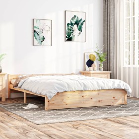 Solid wood bed frame 150x200 cm by vidaXL, Beds and slatted bases - Ref: Foro24-815049, Price: 119,99 €, Discount: %