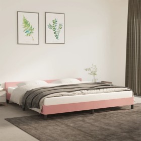 Estructura de cama con cabecero de terciopelo rosa 200x200 cm de vidaXL, Camas y somieres - Ref: Foro24-347596, Precio: 119,3...