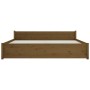 Estructura de cama madera maciza marrón miel 200x200 cm de vidaXL, Camas y somieres - Ref: Foro24-815067, Precio: 143,99 €, D...