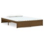 Estructura de cama madera maciza marrón miel 140x190 cm de vidaXL, Camas y somieres - Ref: Foro24-814932, Precio: 104,51 €, D...