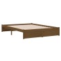 Estructura de cama madera maciza marrón miel 140x190 cm de vidaXL, Camas y somieres - Ref: Foro24-814932, Precio: 104,51 €, D...