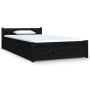 Estructura de cama con cajones negro 90x200 cm de vidaXL, Camas y somieres - Ref: Foro24-3103487, Precio: 214,85 €, Descuento: %