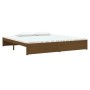 Honey brown solid wood bed frame 200x200 cm by vidaXL, Beds and slatted bases - Ref: Foro24-814972, Price: 179,67 €, Discount: %