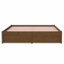 Estructura de cama madera maciza marrón miel 140x200 cm de vidaXL, Camas y somieres - Ref: Foro24-814952, Precio: 106,78 €, D...