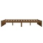 Estructura de cama madera maciza marrón miel 140x200 cm de vidaXL, Camas y somieres - Ref: Foro24-814952, Precio: 106,78 €, D...