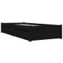 Bed frame with drawers black 90x200 cm by vidaXL, Beds and slatted bases - Ref: Foro24-3103467, Price: 199,17 €, Discount: %