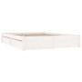 Estructura de cama con cajones blanco 150x200 cm de vidaXL, Camas y somieres - Ref: Foro24-3103519, Precio: 271,89 €, Descuen...