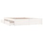 Estructura de cama con cajones blanco 150x200 cm de vidaXL, Camas y somieres - Ref: Foro24-3103519, Precio: 271,89 €, Descuen...