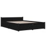 Bed frame with drawers black 140x200 cm by vidaXL, Beds and slatted bases - Ref: Foro24-3103563, Price: 278,99 €, Discount: %