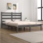 Solid gray pine wood bed frame 140x190 cm by vidaXL, Beds and slatted bases - Ref: Foro24-3103630, Price: 140,99 €, Discount: %