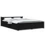 Estructura de cama con cajones doble negro 135x190 cm de vidaXL, Camas y somieres - Ref: Foro24-3103548, Precio: 269,65 €, De...