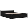 Estructura de cama con cajones doble negro 135x190 cm de vidaXL, Camas y somieres - Ref: Foro24-3103548, Precio: 269,65 €, De...