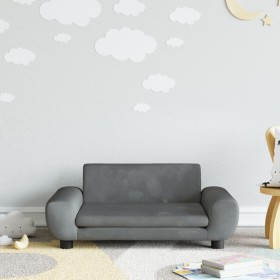 Sofá para niños de terciopelo gris oscuro 70x45x33 cm de vidaXL, Mobiliario para bebés y niños pequeños - Ref: Foro24-3196388...