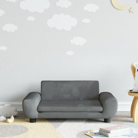 Dark gray velvet children's sofa 70x45x33 cm by vidaXL, Baby and Toddler Furniture - Ref: Foro24-3196388, Price: 53,03 €, Dis...