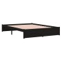 Black solid wood bed frame King Size 150x200 cm by vidaXL, Beds and slatted bases - Ref: Foro24-814958, Price: 147,61 €, Disc...