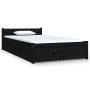 Estructura de cama individual con cajones negro 90x190 cm de vidaXL, Camas y somieres - Ref: Foro24-3103482, Precio: 203,79 €...