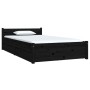 Estructura de cama individual con cajones negro 90x190 cm de vidaXL, Camas y somieres - Ref: Foro24-3103482, Precio: 203,79 €...