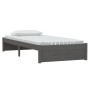 Gray solid wood single bed frame 90x190 cm by vidaXL, Beds and slatted bases - Ref: Foro24-814916, Price: 78,99 €, Discount: %