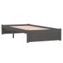 Gray solid wood bed frame 90x200 cm by vidaXL, Beds and slatted bases - Ref: Foro24-814936, Price: 101,10 €, Discount: %