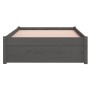 Gray solid wood bed frame 90x200 cm by vidaXL, Beds and slatted bases - Ref: Foro24-814936, Price: 101,10 €, Discount: %