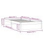 Grauer Massivholzbettrahmen 90x200 cm von vidaXL, Betten und Lattenroste - Ref: Foro24-814936, Preis: 101,10 €, Rabatt: %