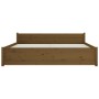 Estructura de cama madera maciza King marrón miel 150x200 cm de vidaXL, Camas y somieres - Ref: Foro24-815052, Precio: 135,74...