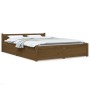 Estructura de cama con cajones doble marrón miel 135x190 cm de vidaXL, Camas y somieres - Ref: Foro24-3103547, Precio: 314,93...