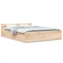 Estructura de cama con cajones doble 135x190 cm de vidaXL, Camas y somieres - Ref: Foro24-3103544, Precio: 203,79 €, Descuent...