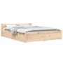 Estructura de cama con cajones doble 135x190 cm de vidaXL, Camas y somieres - Ref: Foro24-3103544, Precio: 203,79 €, Descuent...