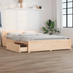 Estructura de cama con cajones 160x200 cm de vidaXL, Camas y somieres - Ref: Foro24-3103569, Precio: 233,31 €, Descuento: %