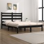 Estructura de cama madera maciza pino negra doble 120x190 cm de vidaXL, Camas y somieres - Ref: Foro24-3103622, Precio: 147,4...