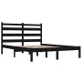 Double black solid pine wood bed frame 120x190 cm by vidaXL, Beds and slatted bases - Ref: Foro24-3103622, Price: 147,44 €, D...