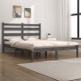 Small double bed frame gray pine wood 120x190 cm by vidaXL, Beds and slatted bases - Ref: Foro24-3103620, Price: 126,14 €, Di...