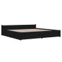 Bed frame with drawers black 200x200 cm by vidaXL, Beds and slatted bases - Ref: Foro24-3103583, Price: 373,42 €, Discount: %