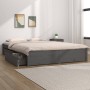 Estructura de cama con cajones gris 120x190 cm de vidaXL, Camas y somieres - Ref: Foro24-3103495, Precio: 294,99 €, Descuento: %