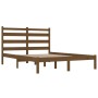 Honey brown solid pine wood bed frame 200x200 cm by vidaXL, Beds and slatted bases - Ref: Foro24-3103671, Price: 151,32 €, Di...