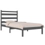 Estructura de cama madera maciza de pino gris 90x200 cm de vidaXL, Camas y somieres - Ref: Foro24-3103635, Precio: 102,25 €, ...