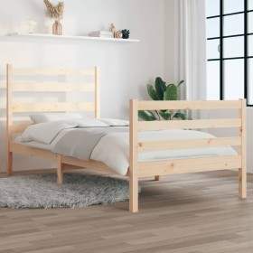 Estructura de cama de madera maciza de pino 90x200 cm de vidaXL, Camas y somieres - Ref: Foro24-3103698, Precio: 93,99 €, Des...