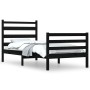 Solid black pine wood bed frame 100x200 cm by vidaXL, Beds and slatted bases - Ref: Foro24-3103707, Price: 117,60 €, Discount: %