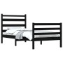 Solid black pine wood bed frame 100x200 cm by vidaXL, Beds and slatted bases - Ref: Foro24-3103707, Price: 117,60 €, Discount: %