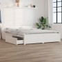 White bed frame with drawers 150x200 cm by vidaXL, Beds and slatted bases - Ref: Foro24-3103565, Price: 272,47 €, Discount: %