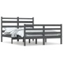 Solid gray pine wood bed frame 140x200 cm by vidaXL, Beds and slatted bases - Ref: Foro24-3103715, Price: 157,99 €, Discount: %