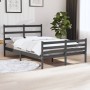 King size bed frame solid gray pine wood 150x200 cm by vidaXL, Beds and slatted bases - Ref: Foro24-3103720, Price: 156,39 €,...