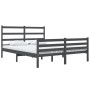 King size bed frame solid gray pine wood 150x200 cm by vidaXL, Beds and slatted bases - Ref: Foro24-3103720, Price: 156,39 €,...