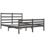 King size bed frame solid gray pine wood 150x200 cm by vidaXL, Beds and slatted bases - Ref: Foro24-3103720, Price: 156,39 €,...