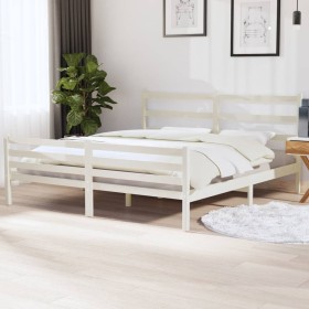 Estructura de cama madera maciza blanco Super King 180x200 cm de vidaXL, Camas y somieres - Ref: Foro24-3103729, Precio: 146,...