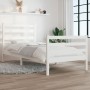 Estructura de cama madera maciza de pino blanco 90x200 cm de vidaXL, Camas y somieres - Ref: Foro24-3103699, Precio: 99,70 €,...