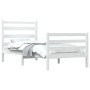 Solid white pine wood bed frame 90x200 cm by vidaXL, Beds and slatted bases - Ref: Foro24-3103699, Price: 99,70 €, Discount: %