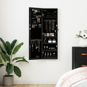 Mirror with jewelry box and LED lights for black wall by vidaXL, Mirrors - Ref: Foro24-353254, Price: 112,99 €, Discount: %